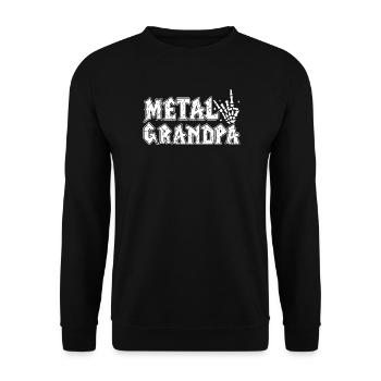 Metal Opa Geschenk Opa Heavy Metal Rock - Unisex Pullover - Schwarz - Vorne - Alina (178cm) & Michal (187cm)