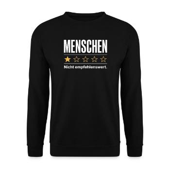 Menschen 1 stern bewertung i schlech nicht  - Unisex Pullover - Schwarz - Vorne - Alina (178cm) & Michal (187cm)