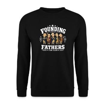 Fanclub der Gründerväter Lustige Gründerväter - Unisex Pullover - Schwarz - Vorne - Alina (178cm) & Michal (187cm)