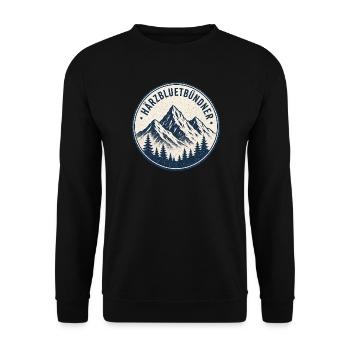 Bündner Härzbluetbündner - Unisex Pullover - Schwarz - Vorne - Alina (178cm) & Michal (187cm)