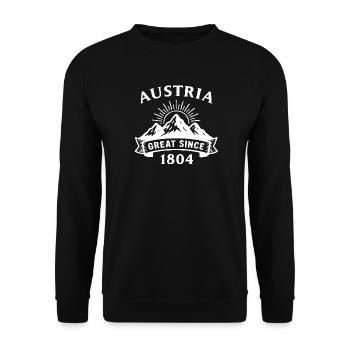 Austria - great since 1804 - Kaiserreich - Unisex Pullover - Schwarz - Vorne - Alina (178cm) & Michal (187cm)