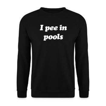 Poolside Pee Joke Tee - Unisex Pullover - Schwarz - Vorne - Alina (178cm) & Michal (187cm)