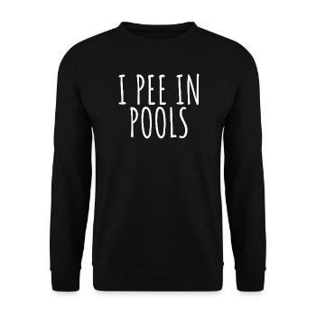 Handgezeichneter Text der Poolside Truth Handgezeichneter Text - Unisex Pullover - Schwarz - Vorne - Alina (178cm) & Michal (187cm)