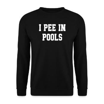 Fette Blocktypografie auf Schwarz - Unisex Pullover - Schwarz - Vorne - Alina (178cm) & Michal (187cm)