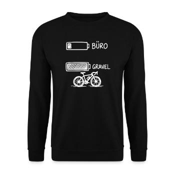Büro Akku Gravelbike - Unisex Pullover - Schwarz - Vorne - Alina (178cm) & Michal (187cm)