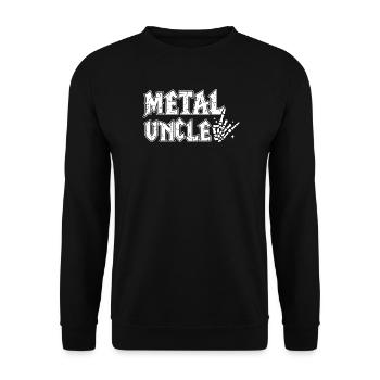 Metal Uncle Heavy Metal Gift for Uncle - Unisex Sweatshirt - black - Front - Alina (178cm) & Michal (187cm)