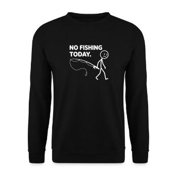 Heute kein Angeln Angler Fischer - Unisex Pullover - Schwarz - Vorne - Alina (178cm) & Michal (187cm)