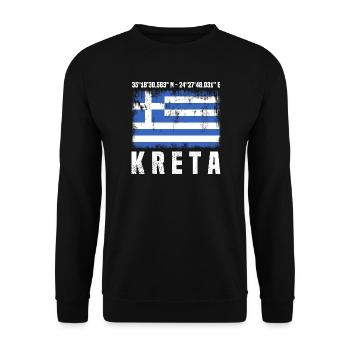 Crete Coordinates - Unisex Sweatshirt - black - Front - Alina (178cm) & Michal (187cm)