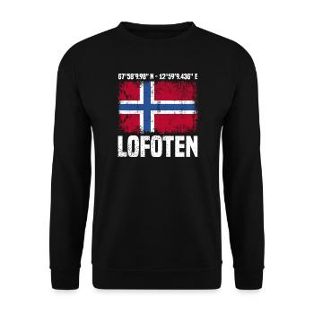 Coordonnées de Lofoten - Sweat-shirt Unisexe - noir - Devant - Alina (178cm) & Michal (187cm)