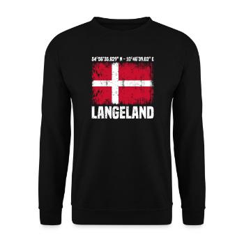 Langeland Koordinaten - Unisex Pullover - Schwarz - Vorne - Alina (178cm) & Michal (187cm)