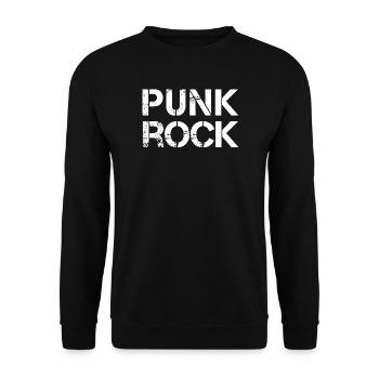Punkrock Distressed Typografie - Unisex Pullover - Schwarz - Vorne - Alina (178cm) & Michal (187cm)