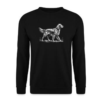 Hand Drawn Irish Setter - Red Setter Dog Mom Dad - Unisex Sweatshirt - black - Front - Alina (178cm) & Michal (187cm)