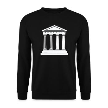 Classic Temple Pillars Silhouette - Unisex Sweatshirt - black - Front - Alina (178cm) & Michal (187cm)