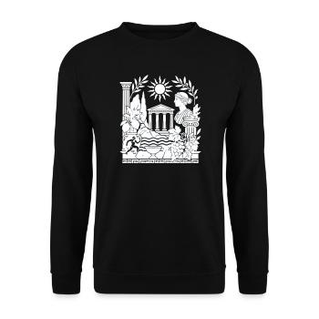  Antike Griechische Mythologie - Unisex Pullover - Schwarz - Vorne - Alina (178cm) & Michal (187cm)