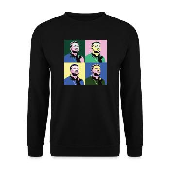 Selenskyj Pop-Art - Unisex Pullover - Schwarz - Vorne - Alina (178cm) & Michal (187cm)