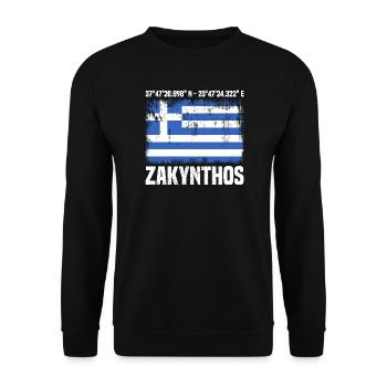 Zakynthos Coordinates - Unisex Sweatshirt - black - Front - Alina (178cm) & Michal (187cm)