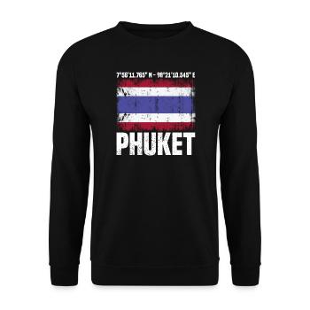 Phuket Koordinaten - Unisex Pullover - Schwarz - Vorne - Alina (178cm) & Michal (187cm)