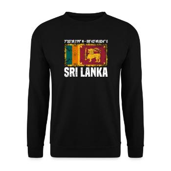 Coordonnées du Sri Lanka - Sweat-shirt Unisexe - noir - Devant - Alina (178cm) & Michal (187cm)