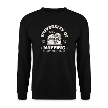 Universität des Nickerchens - Unisex Pullover - Schwarz - Vorne - Alina (178cm) & Michal (187cm)