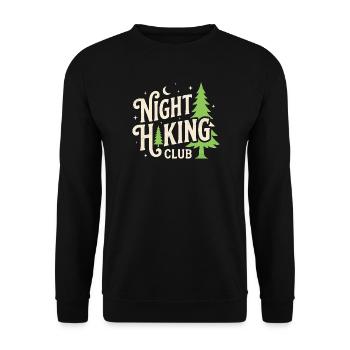 Aventure en plein air - Club de randonnée nocturne - Sweat-shirt Unisexe - noir - Devant - Alina (178cm) & Michal (187cm)