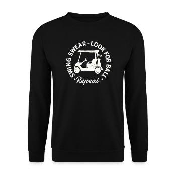 Swing Swear - Look For Ball - Repeat  - Unisex Pullover - Schwarz - Vorne - Alina (178cm) & Michal (187cm)