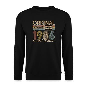 40. Geburtstag, 40 Jahre - Unisex Pullover - Schwarz - Vorne - Alina (178cm) & Michal (187cm)