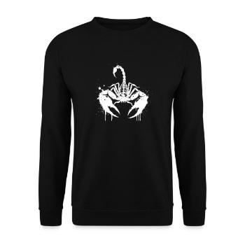 Skorpion-Tinte spritzt weiß - Unisex Pullover - Schwarz - Vorne - Alina (178cm) & Michal (187cm)