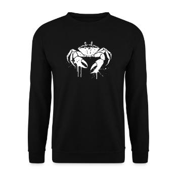 Weiße Spritzkrabbe - Unisex Pullover - Schwarz - Vorne - Alina (178cm) & Michal (187cm)