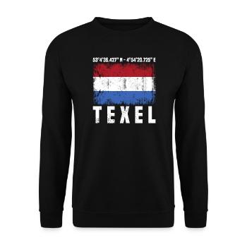 Texel Koordinaten - Unisex Pullover - Schwarz - Vorne - Alina (178cm) & Michal (187cm)