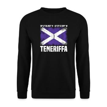 Teneriffa Koordinaten - Unisex Pullover - Schwarz - Vorne - Alina (178cm) & Michal (187cm)
