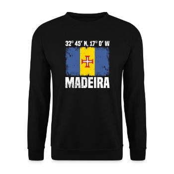 Madeira Coordinates - Unisex Sweatshirt - black - Front - Alina (178cm) & Michal (187cm)