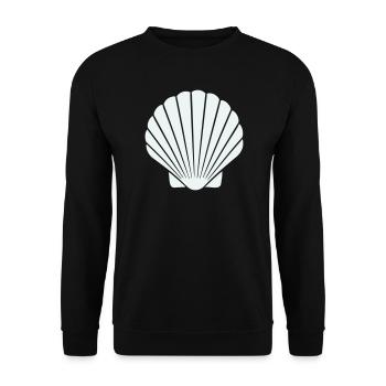 Geometrische Muschelkunst - Unisex Pullover - Schwarz - Vorne - Alina (178cm) & Michal (187cm)