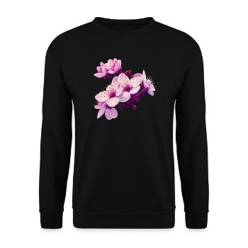 Pink Blossom - Unisex Pullover - Schwarz - Vorne - Alina (178cm) & Michal (187cm)