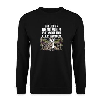 Lustiger Otter Wein Experte - Unisex Pullover - Schwarz - Vorne - Alina (178cm) & Michal (187cm)