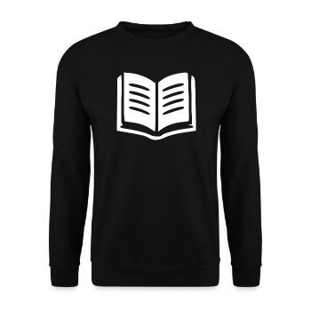 Buch Bücher lesen Geschenk - Unisex Pullover - Schwarz - Vorne - Alina (178cm) & Michal (187cm)