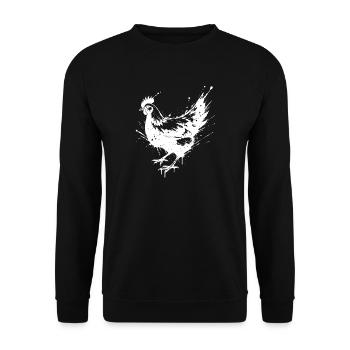 Hen Paint Splash White Splash - Unisex Pullover - Schwarz - Vorne - Alina (178cm) & Michal (187cm)