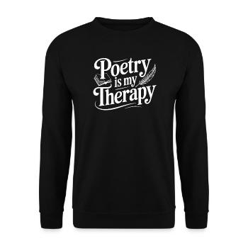 Poetry Is My Therapy - Unisex Sweatshirt - black - Front - Alina (178cm) & Michal (187cm)