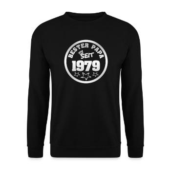 Vater 1979 - Unisex Pullover - Schwarz - Vorne - Alina (178cm) & Michal (187cm)