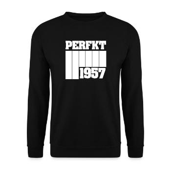 1957 - Unisex Pullover - Schwarz - Vorne - Alina (178cm) & Michal (187cm)