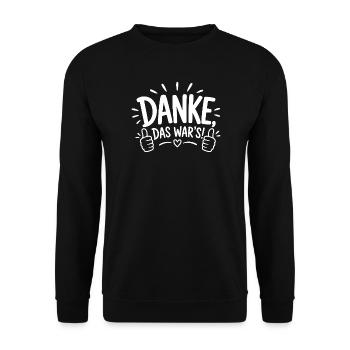 Danke, das war's! - Unisex Pullover - Schwarz - Vorne - Alina (178cm) & Michal (187cm)