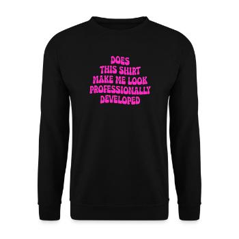 Professionell entwickelt - Unisex Pullover - Schwarz - Vorne - Alina (178cm) & Michal (187cm)