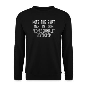 Professionell entwickelt - Unisex Pullover - Schwarz - Vorne - Alina (178cm) & Michal (187cm)