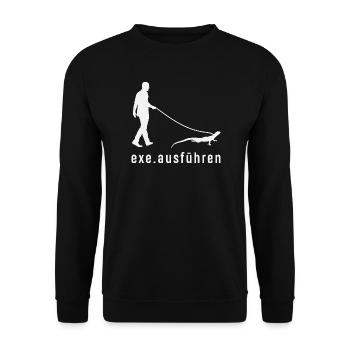 Exe Ausführen Informatiker - Unisex Pullover - Schwarz - Vorne - Alina (178cm) & Michal (187cm)