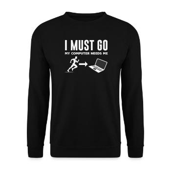 Computer Needs Me Programmer - Unisex Sweatshirt - black - Front - Alina (178cm) & Michal (187cm)
