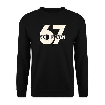 67 Six Seven – Typographie urbaine - Sweat-shirt Unisexe - noir - Devant - Alina (178cm) & Michal (187cm)