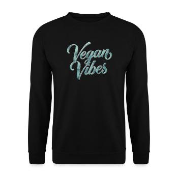 Vegan Vibes Veganism Statement - Unisex Sweatshirt - black - Front - Alina (178cm) & Michal (187cm)