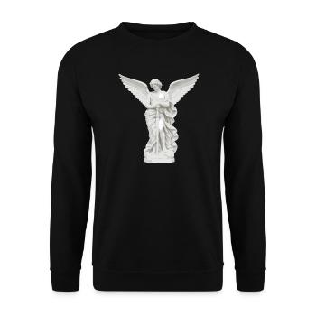Himmlischer Schutzengel mit Schwert - Unisex Pullover - Schwarz - Vorne - Alina (178cm) & Michal (187cm)