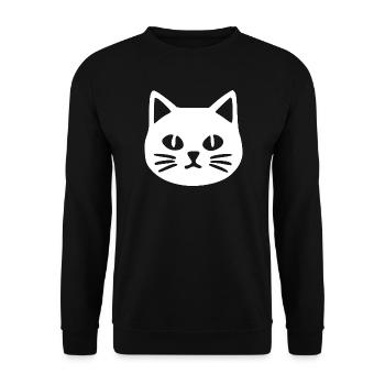 Cat Face Cat - Unisex Sweatshirt - black - Front - Alina (178cm) & Michal (187cm)
