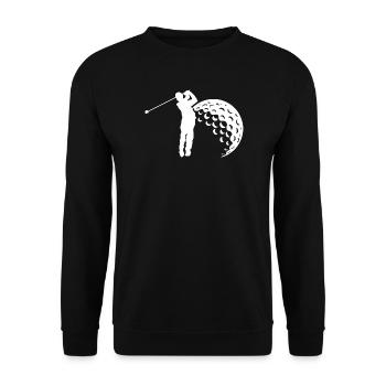 Golf Schwung Silhouette - Unisex Pullover - Schwarz - Vorne - Alina (178cm) & Michal (187cm)