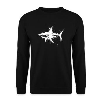 Requin Splatter Blanc - Sweat-shirt Unisexe - noir - Devant - Alina (178cm) & Michal (187cm)